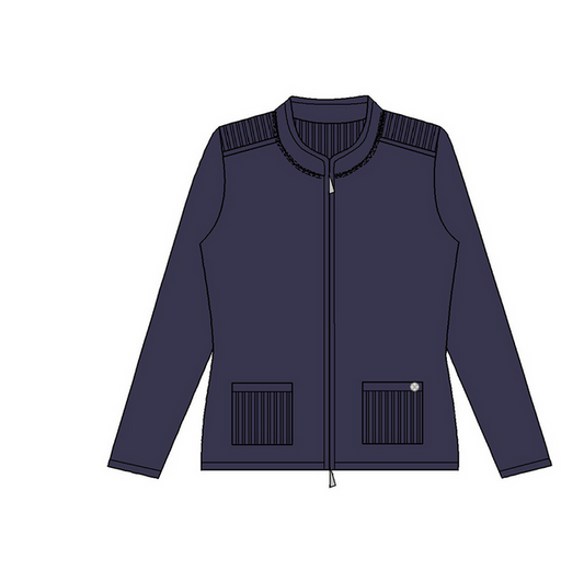 Gollehaug Navy Zip Up Knit Cardigan