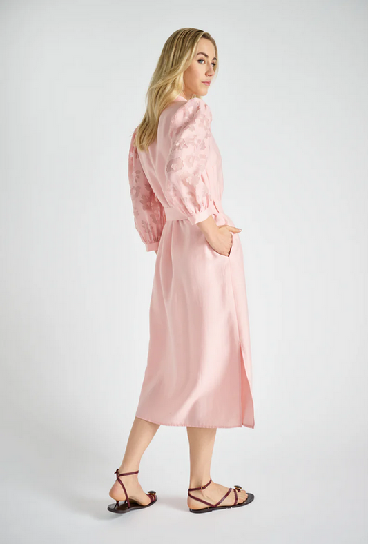 Marie Méro Pink Lace Detail Shirtdress