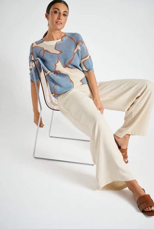 Marie Méro Crochet Knit Blue Jumper