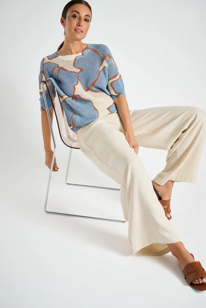 Marie Méro Crochet Knit Blue Jumper