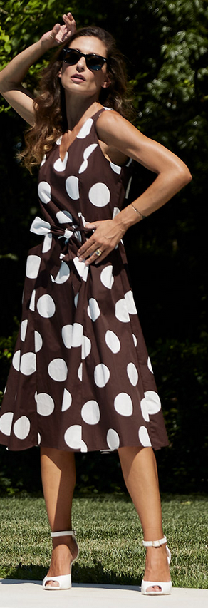 Simoncini Navy Polka Dot Dress