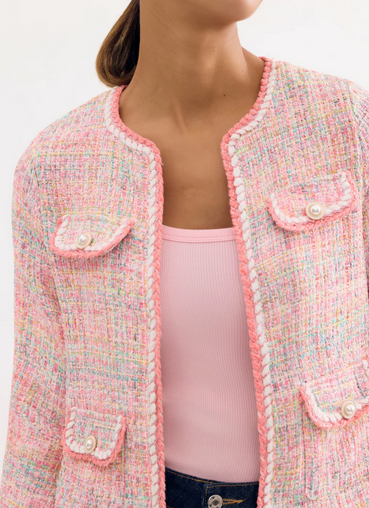 LEO&UGO Pink Tweed Short Jacket