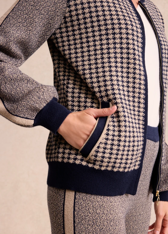 LEO&UGO Navy and Gold Knit Jacket