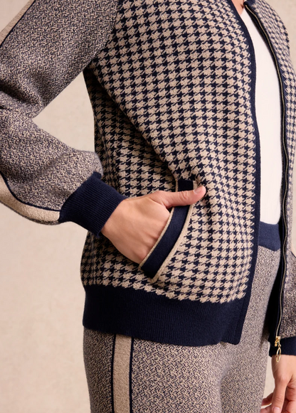 LEO&UGO Navy and Gold Knit Jacket
