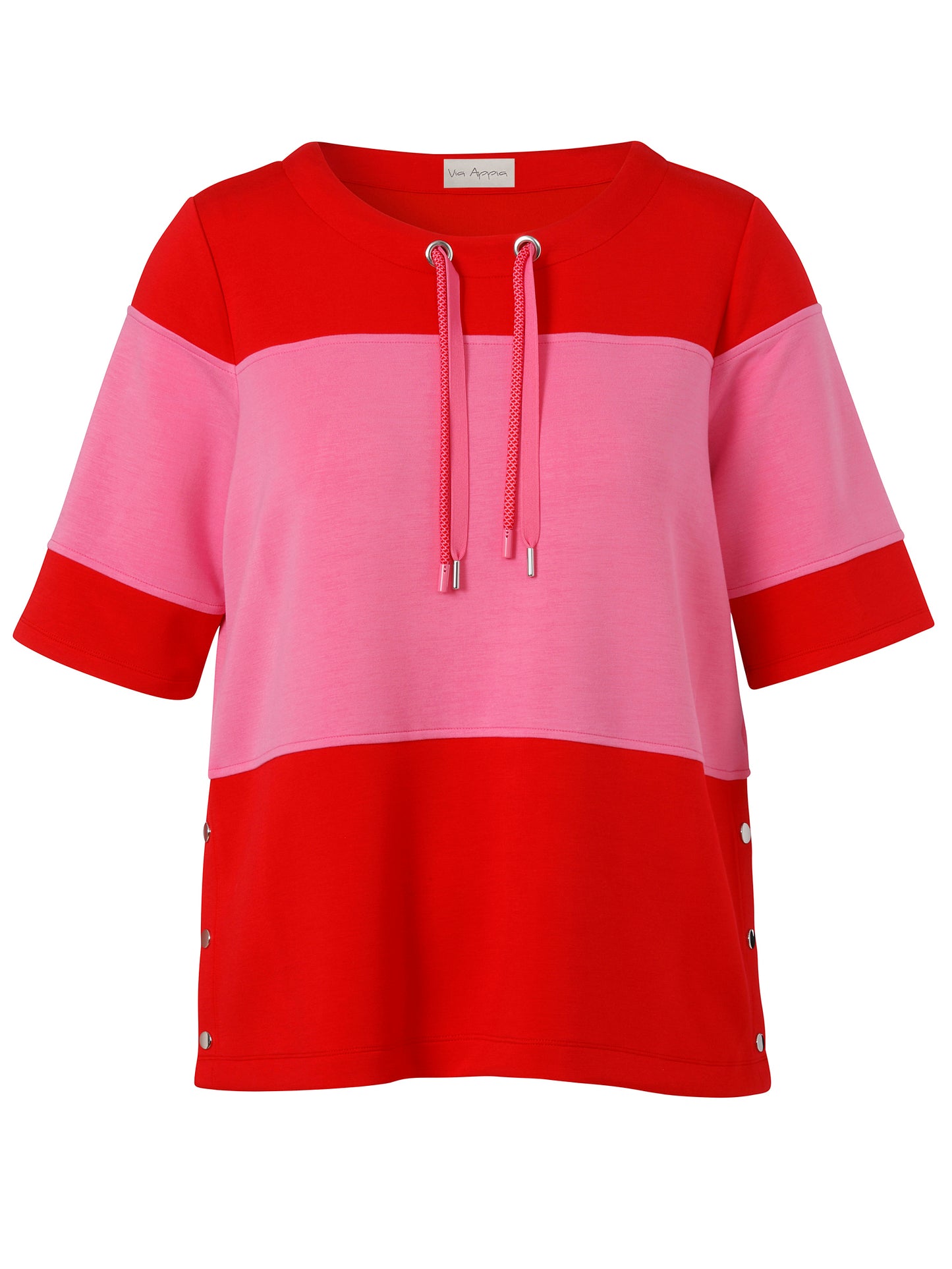 Via Appia Pink and Red Colourblock Sweatshirt
