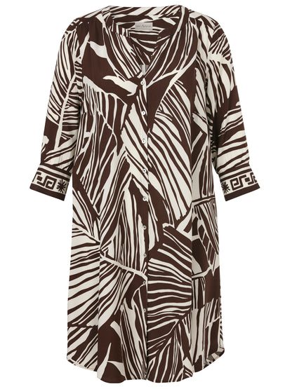 Via Appia Brown Patterned Dress