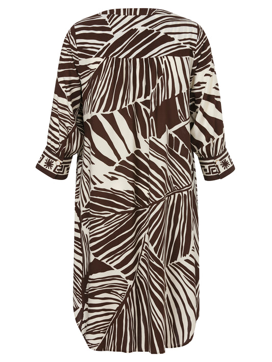 Via Appia Brown Patterned Dress