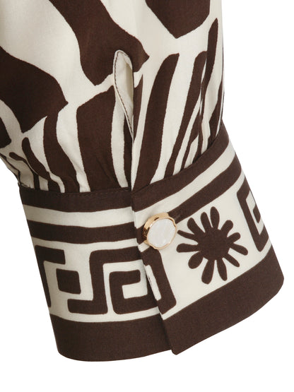 Via Appia Brown Patterned Dress