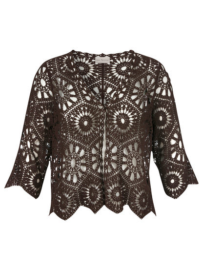 Via Appia Brown Knit Cardigan