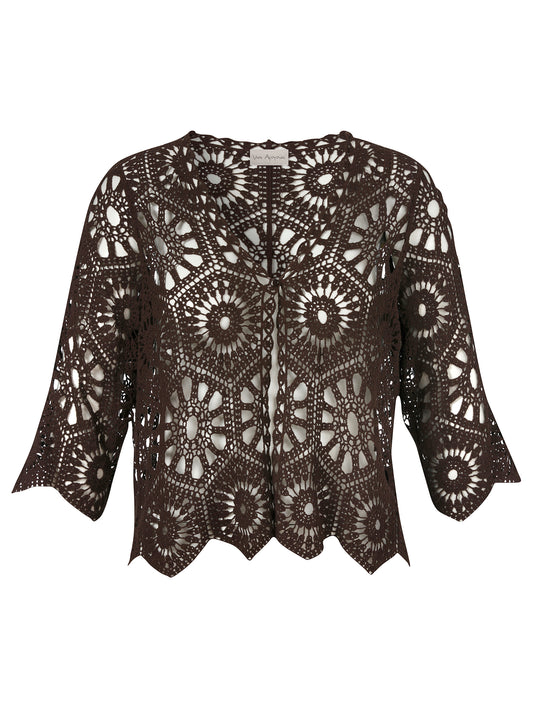 Via Appia Brown Knit Cardigan