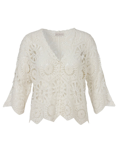 Via Appia Cream Knit Cardigan