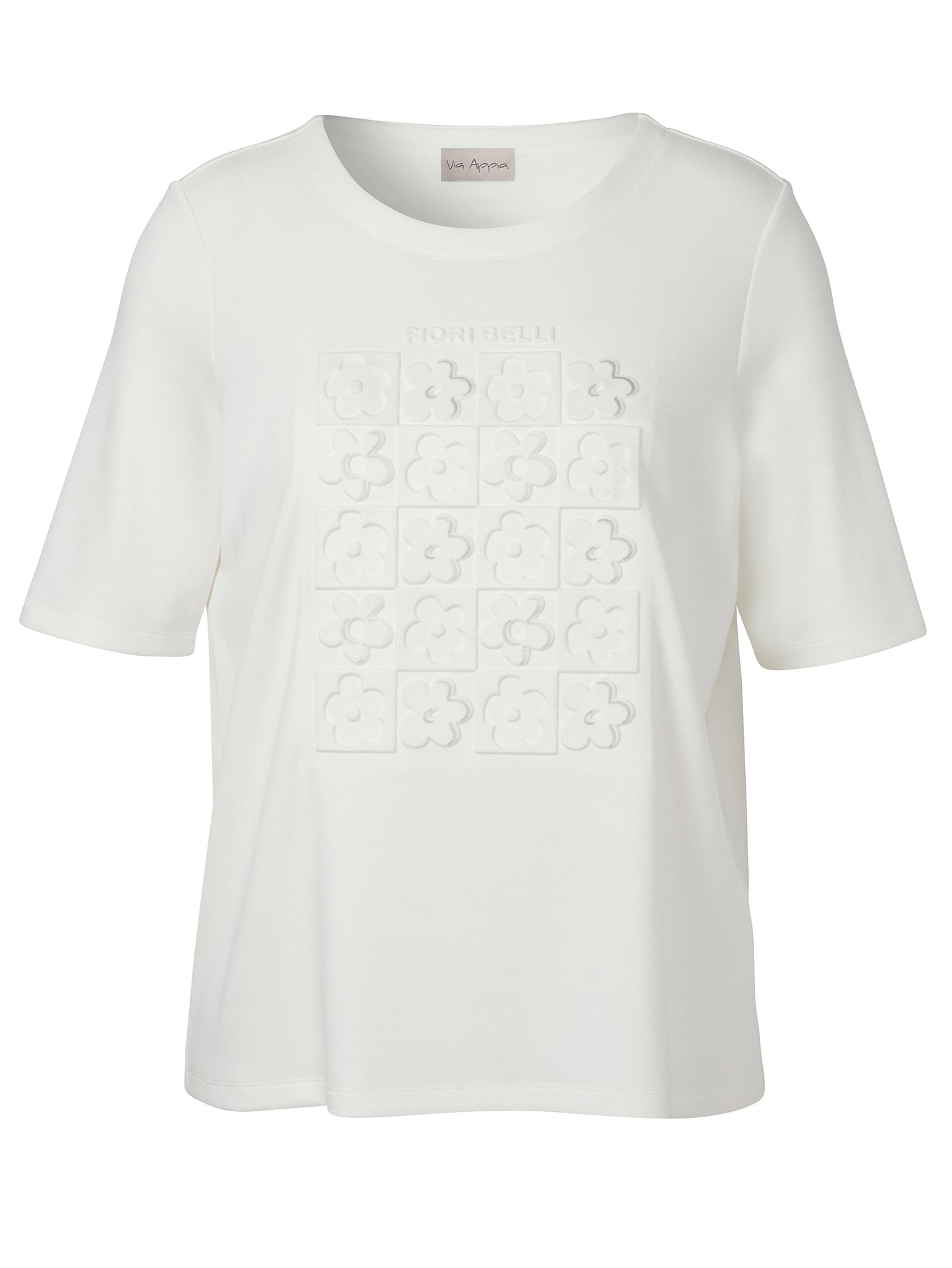 Via Appia Daisy Embossed T-Shirt