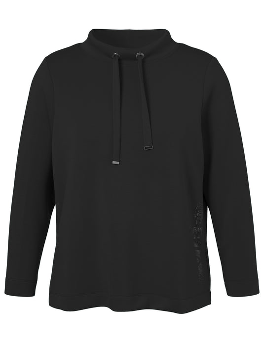 Via Appia Black Embellished Sweatshirt Jumper