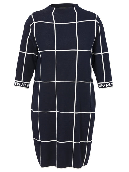 Via Appia Navy Knit Dress