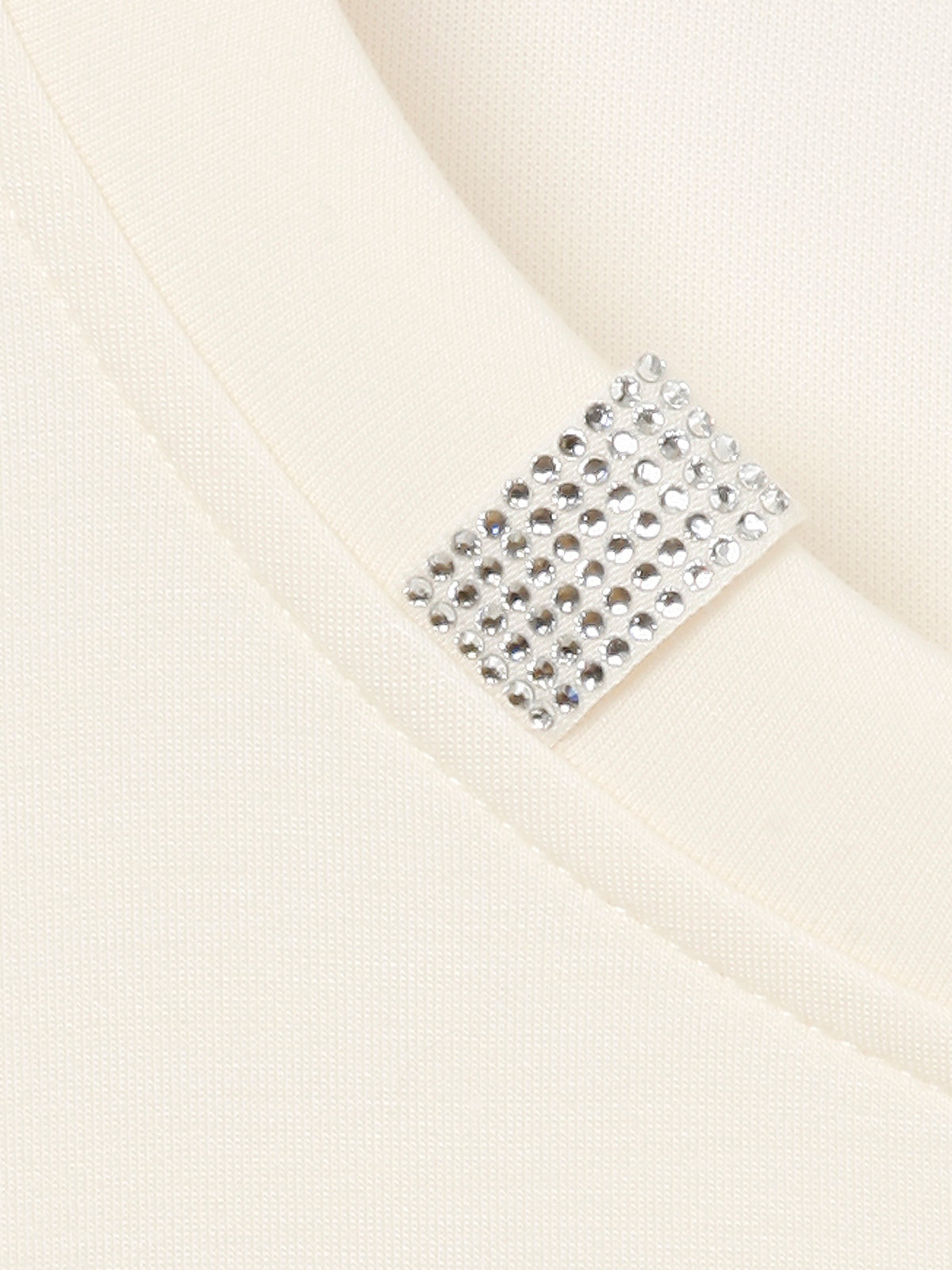 Via Appia Cream Rhinestone Detail Top