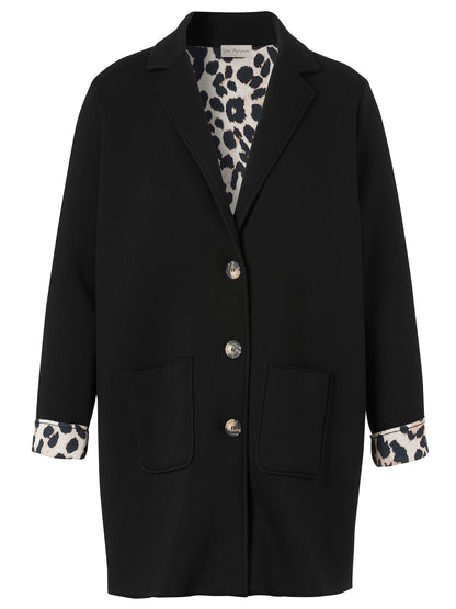 Via Appia Black Scuba Fabric Jacket