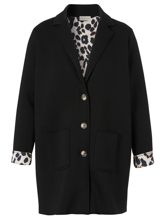 Via Appia Black Scuba Fabric Jacket