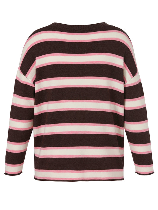 Via Appia Argyle & Stripe Knit Jumper