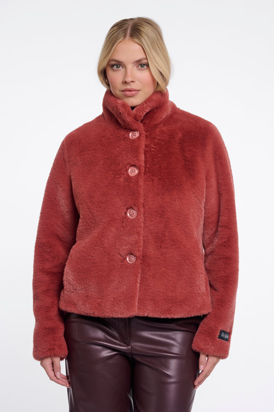 Rino&Pelle Orange Faux Fur Jacket