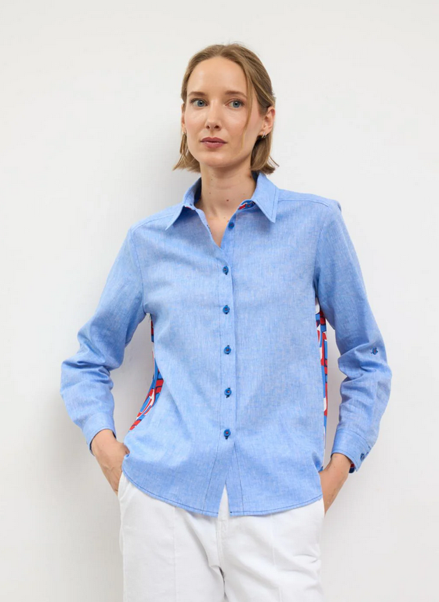 TINTA Artica Printed Back Blue Shirt