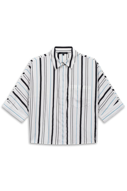 BUGATTI Cropped Striped Shirt