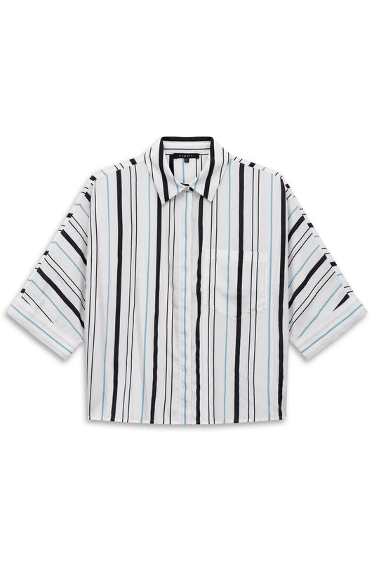 BUGATTI Cropped Striped Shirt