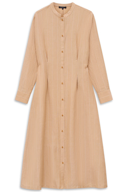 BUGATTI Camel Pinstripe Dress
