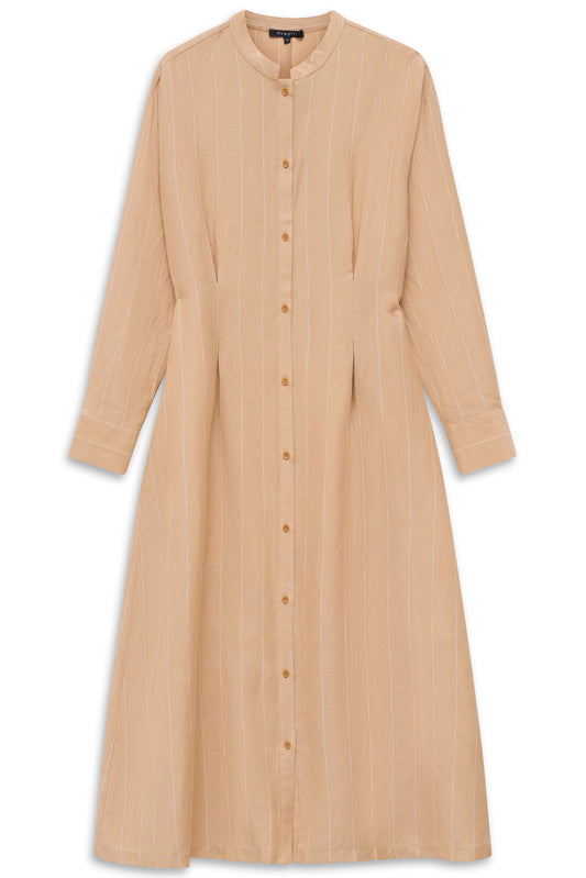 BUGATTI Camel Pinstripe Dress