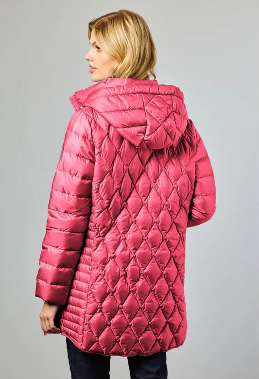 JUNGE Diana Raspberry Down Quilted Jacket