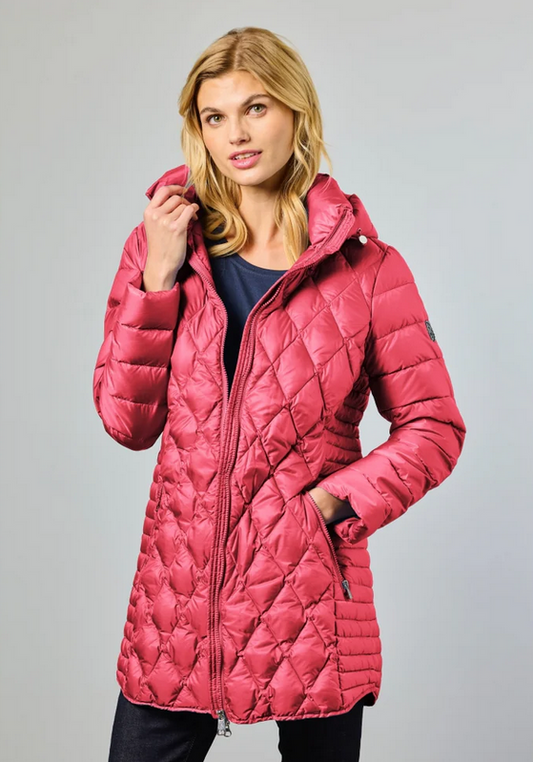 JUNGE Diana Raspberry Down Quilted Jacket
