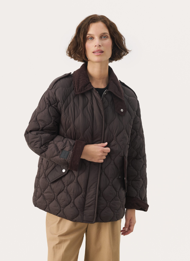 Part Two Brown Quilted Jacket